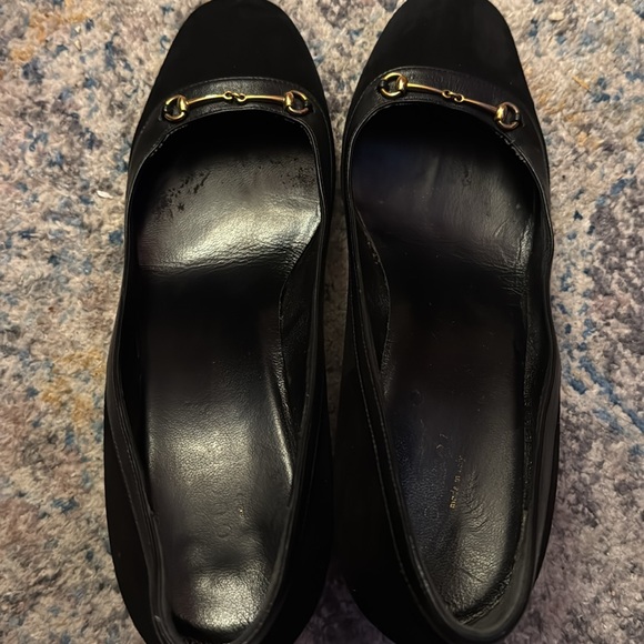 🇮🇹 Gucci - SIZE 40 309774 CGX10 1000 KID SUEDE NAPPA CHARLOT, black block heel - Picture 10 of 15